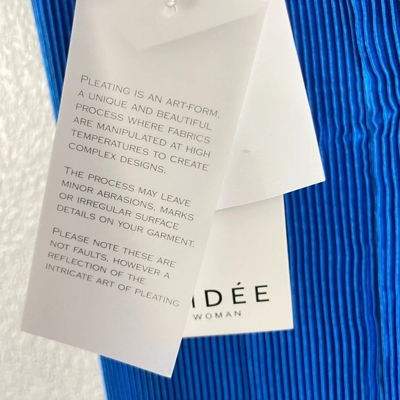 NWT L’idee Soirée Pleated Halter Neck Side Slit Gown Size AU14/US10 Blue - Picture 7 of 13